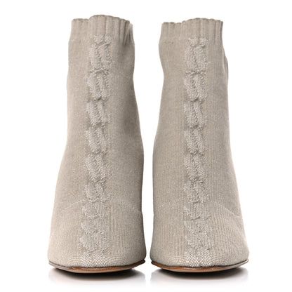 Hermes Knit Calfskin Volver 60 Ankle Boots 38 Nocciola 2 of 9