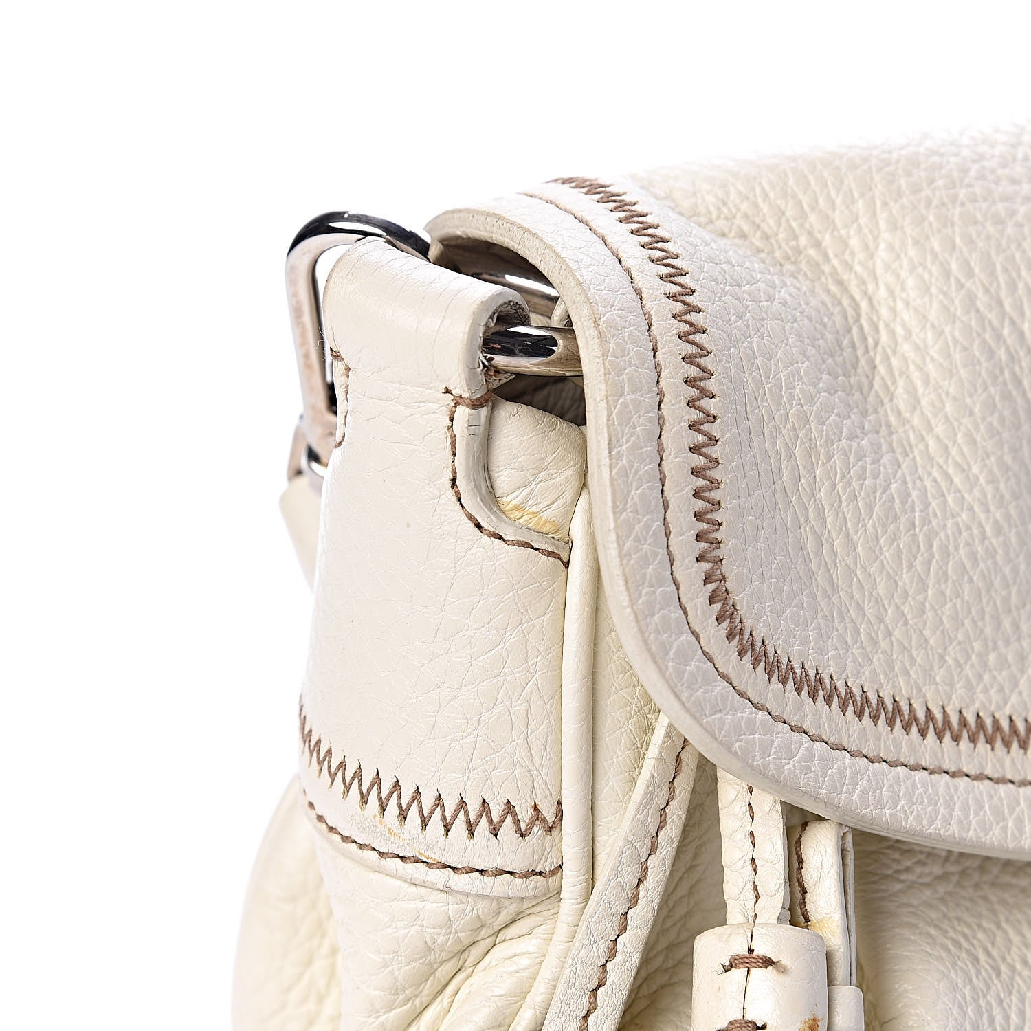 Prada Vitello Daino Pushlock Flap Shoulder Bag Bianco 10 of 21
