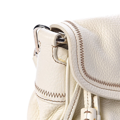 Prada Vitello Daino Pushlock Flap Shoulder Bag Bianco 10 of 21