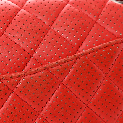 Chanel Lambskin Perforated Medium Double Flap Red 27 of 28