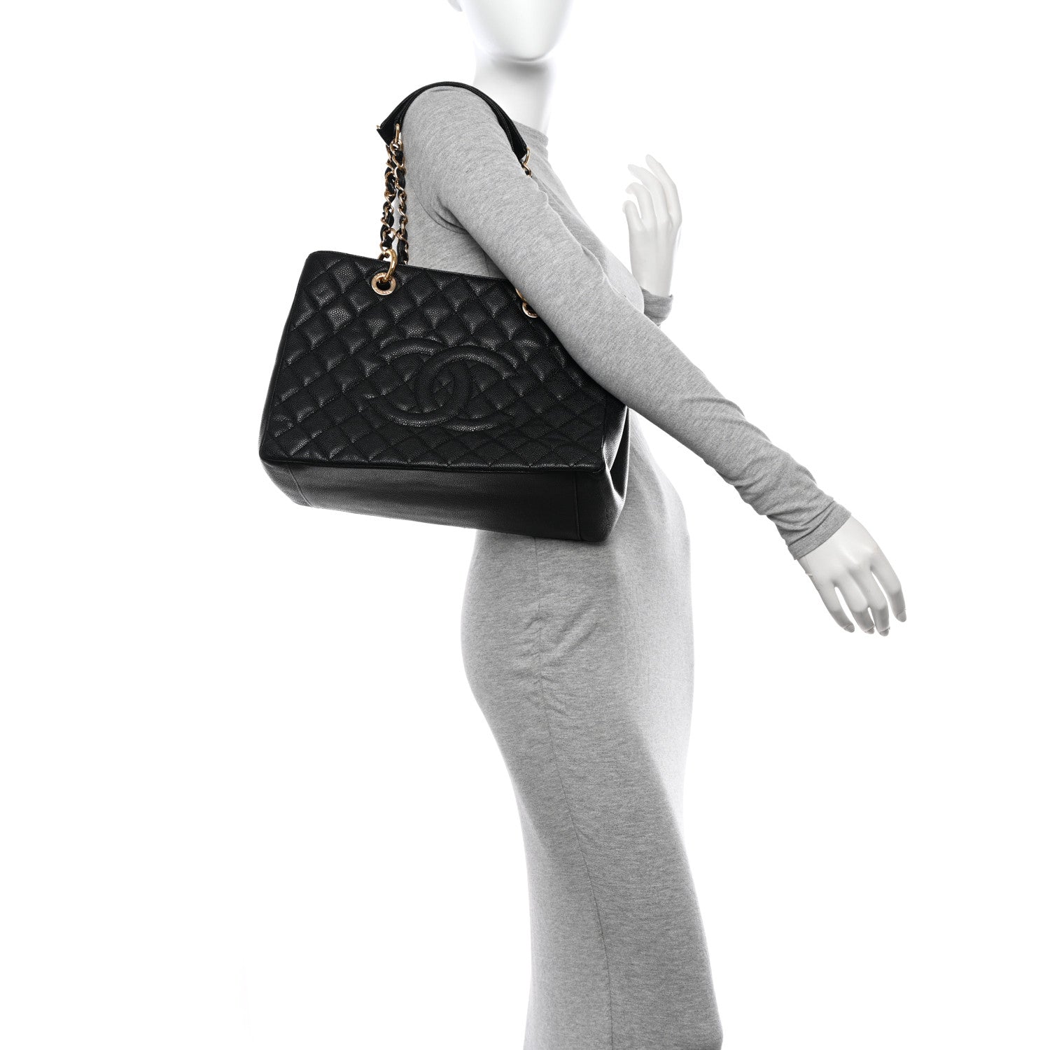 Chanel Caviar Quilted Grand Shopping Tote GST Black 2 of 12