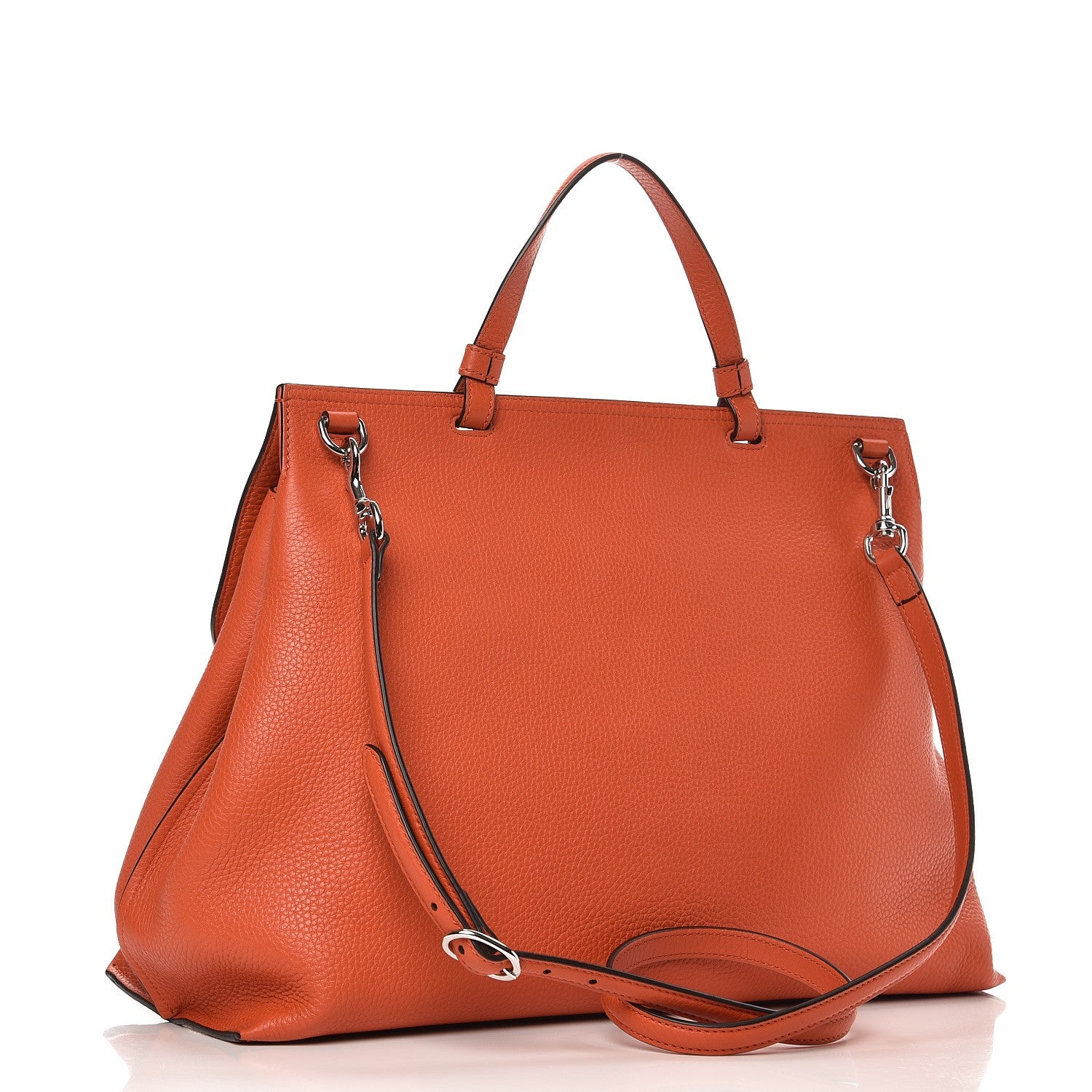 Gucci Cellarius Calfskin Large Bamboo Daily Top Handle Bag New Dark Orange 4 of 10