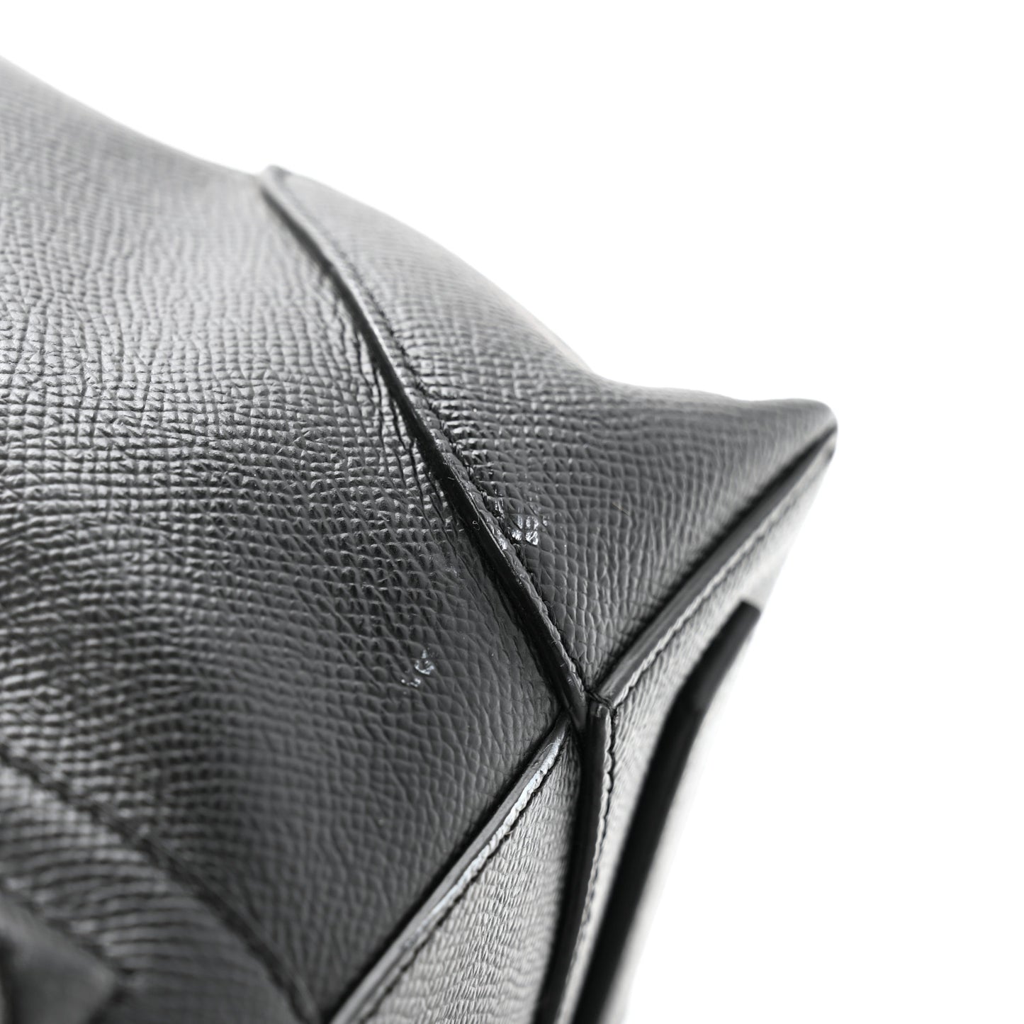 Grained Calfskin Briefcase Black