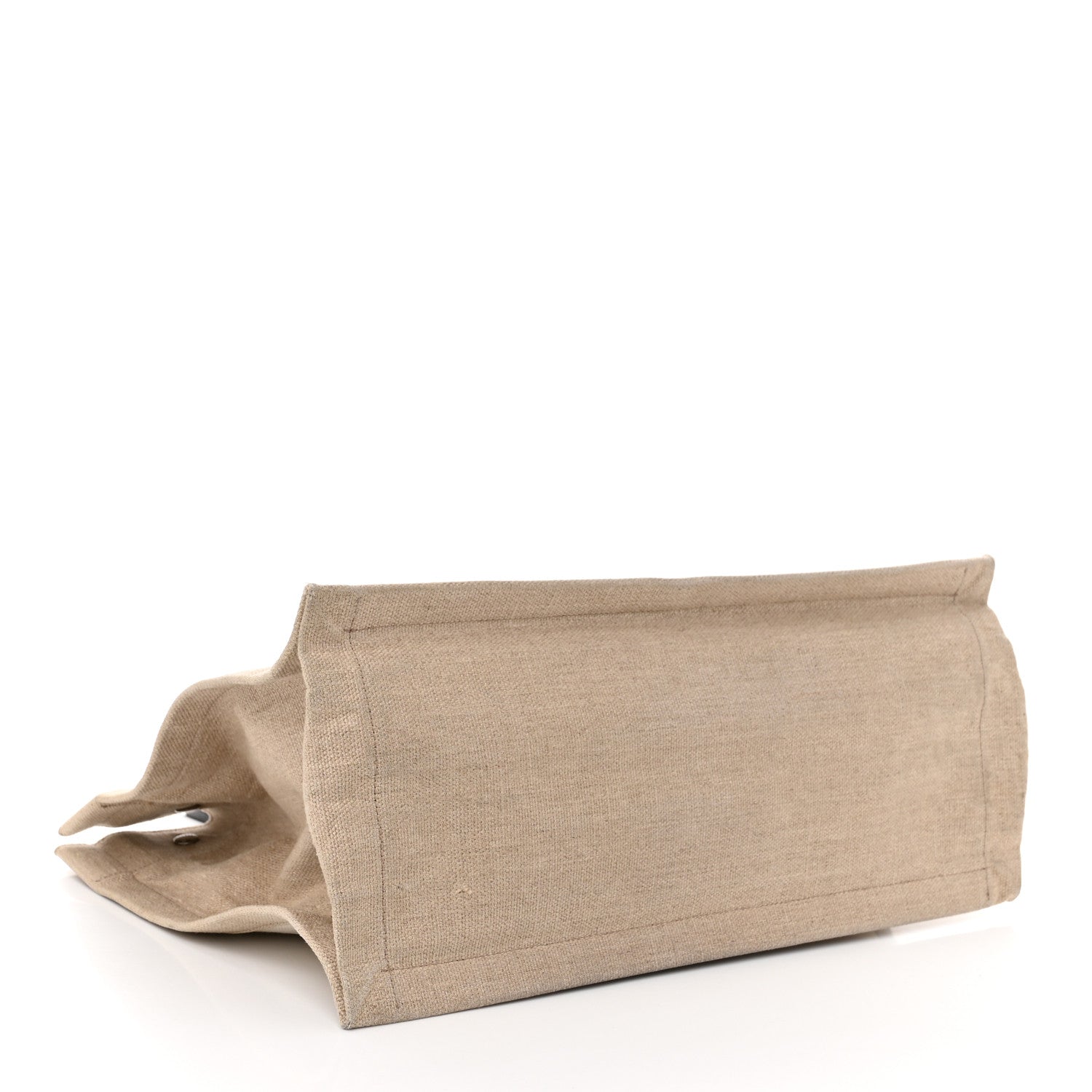 Saint Laurent Linen Calfskin Small Rive Gauche Tote Greggio Natural 4 of 13