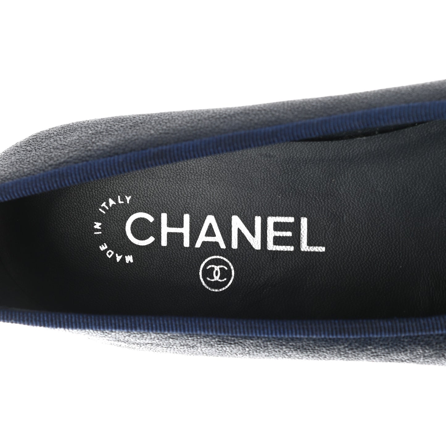 Caviar CC Cap Toe Ballerina Flats 36.5 Navy Blue
