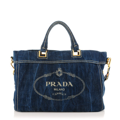 Prada Denim Logo Tote 1 of 7