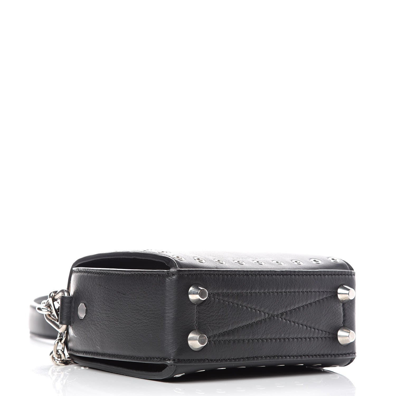 Alexander McQueen Fine Grain Goatskin Perforated Box Shoulder Bag 16 Black 5 of 10