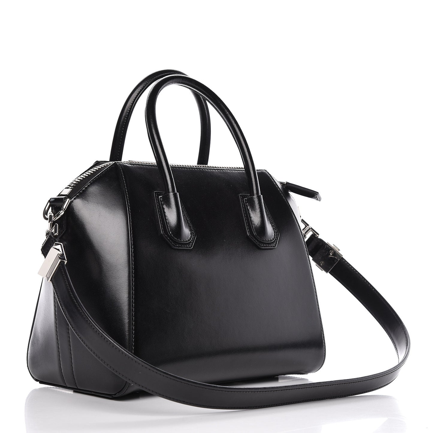 Shiny Lord Calfskin Small Antigona Black