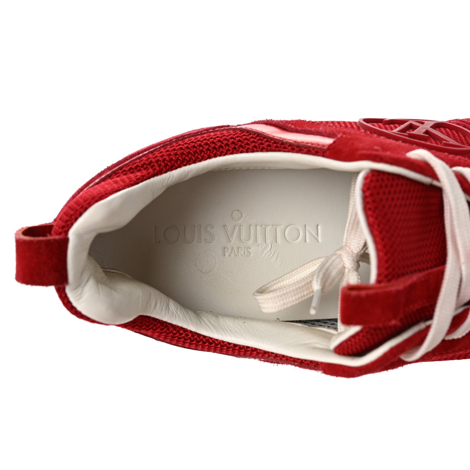Louis Vuitton Suede Calfskin Run Away Sneakers 37.5 Rouge 8 of 9