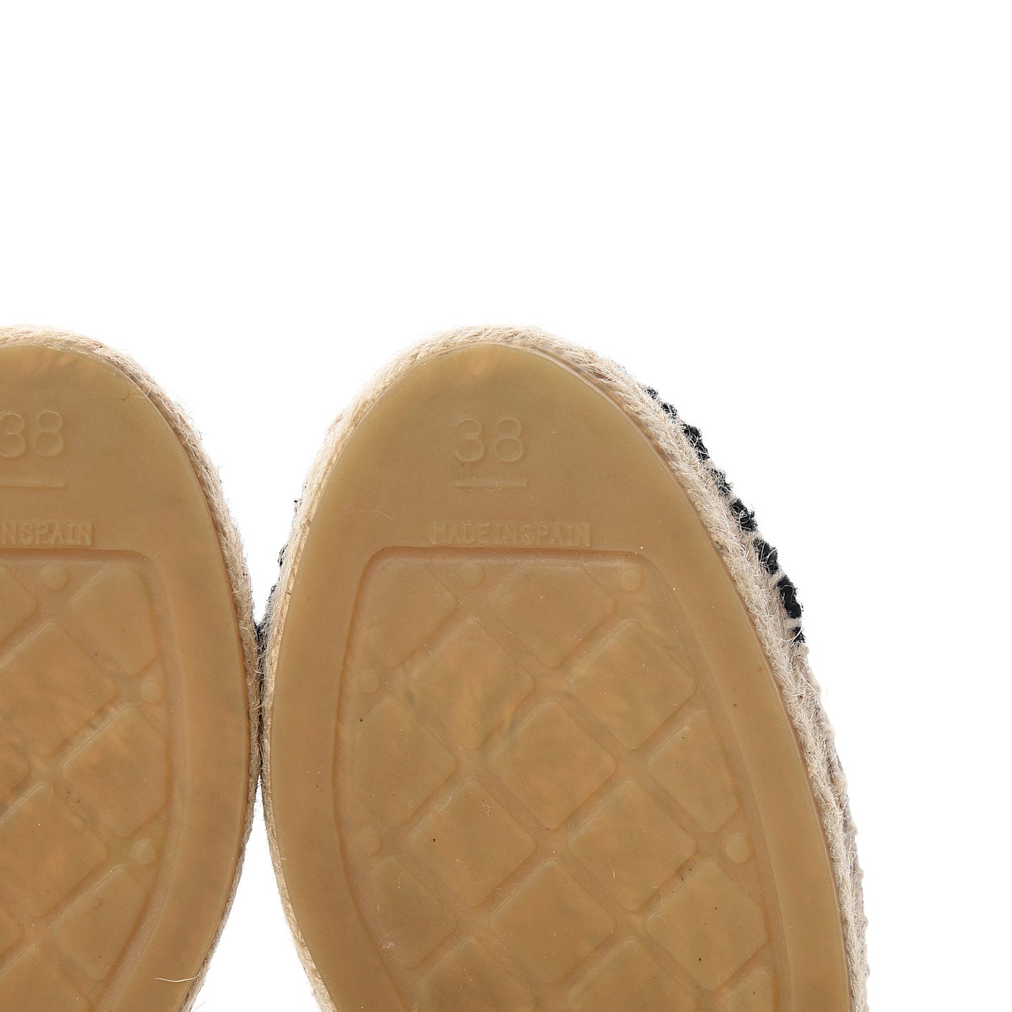 Tweed CC Espadrilles 38 Ecru White Blue Black