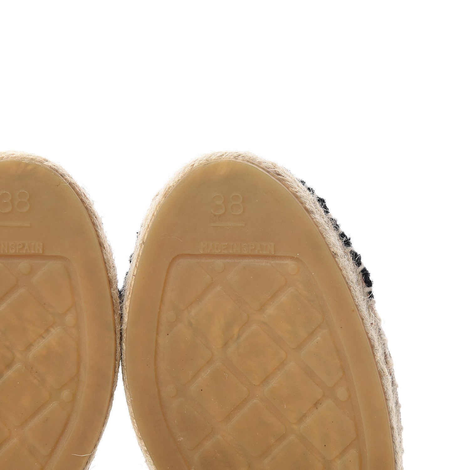 Chanel Tweed CC Espadrilles 38 Ecru White Blue Black 6 of 11