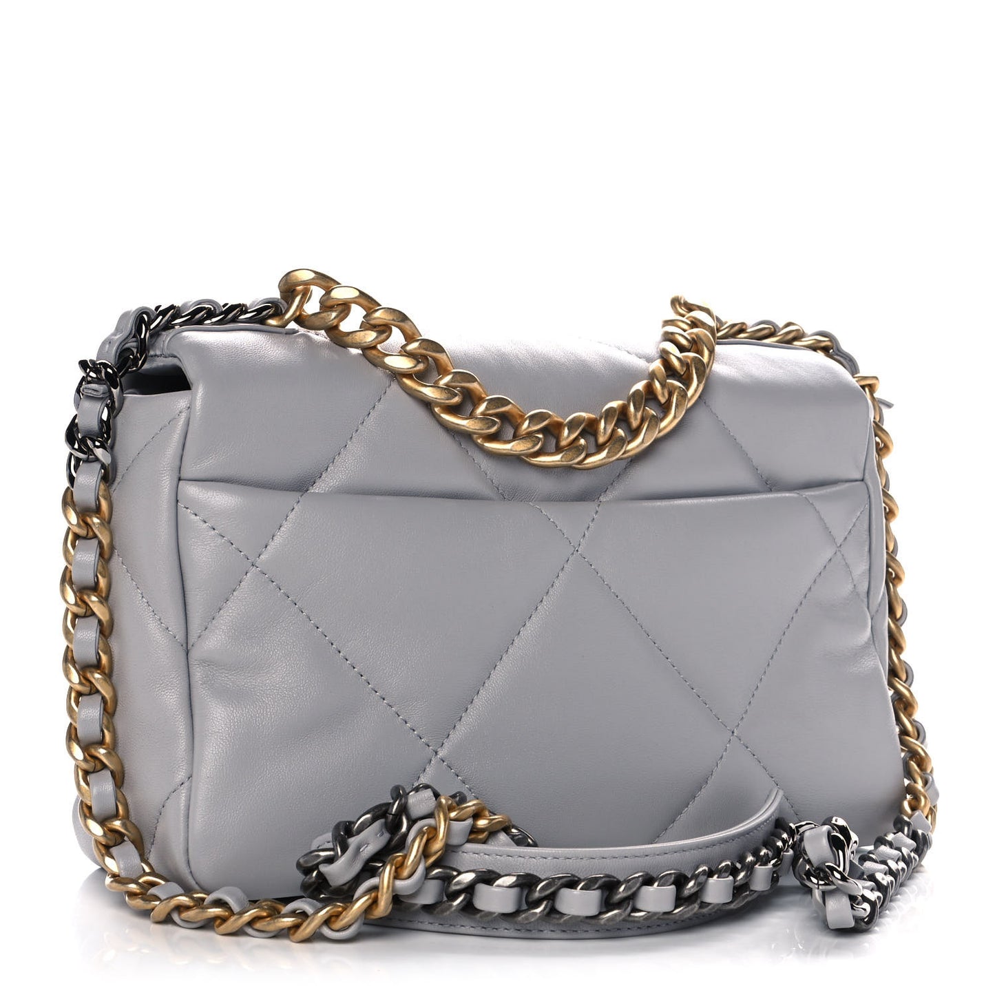 Lambskin Quilted Medium Chanel 19 Flap Grey