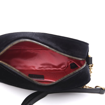 Gucci Velvet Matelasse Small GG Marmont Chain Shoulder Bag Black 4 of 10