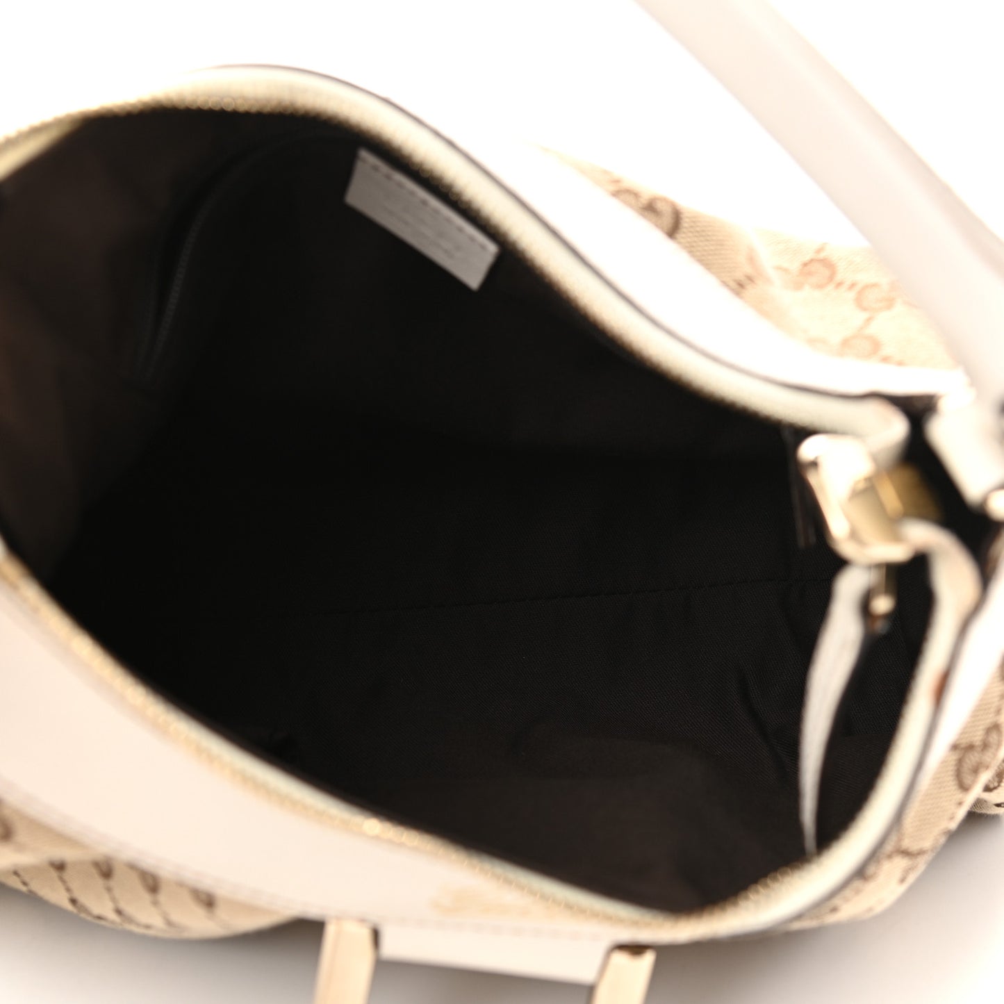 Monogram Medium D Gold Ring Hobo White