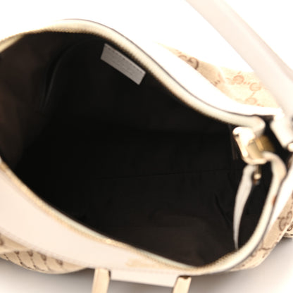 Gucci Monogram Medium D Gold Ring Hobo White 5 of 12