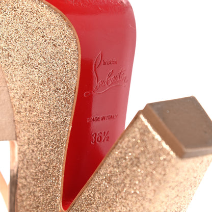 Christian Louboutin Suede Glitter Mini Martel 140 Pumps 36.5 Nude 6 of 10