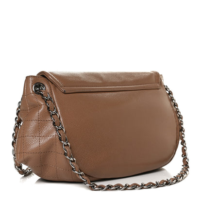 Chanel Caviar Large Half Moon Flap Dark Beige 4 of 14