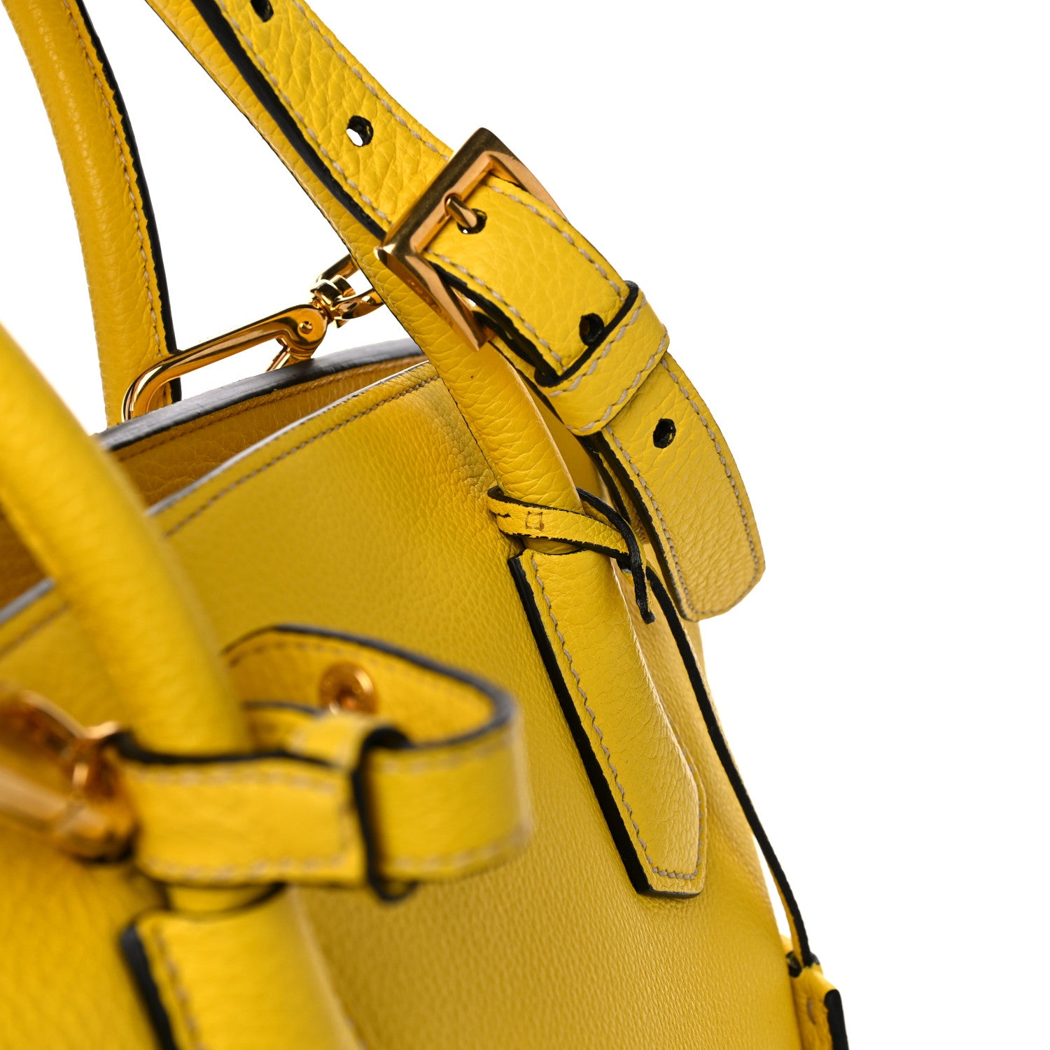 Prada Vitello Grain Tote Girasole 10 of 11