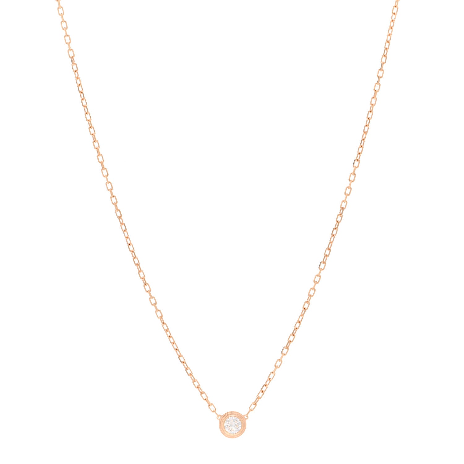 Cartier 18K Pink Gold Diamond LM D'Amour Pendant Necklace 1 of 5