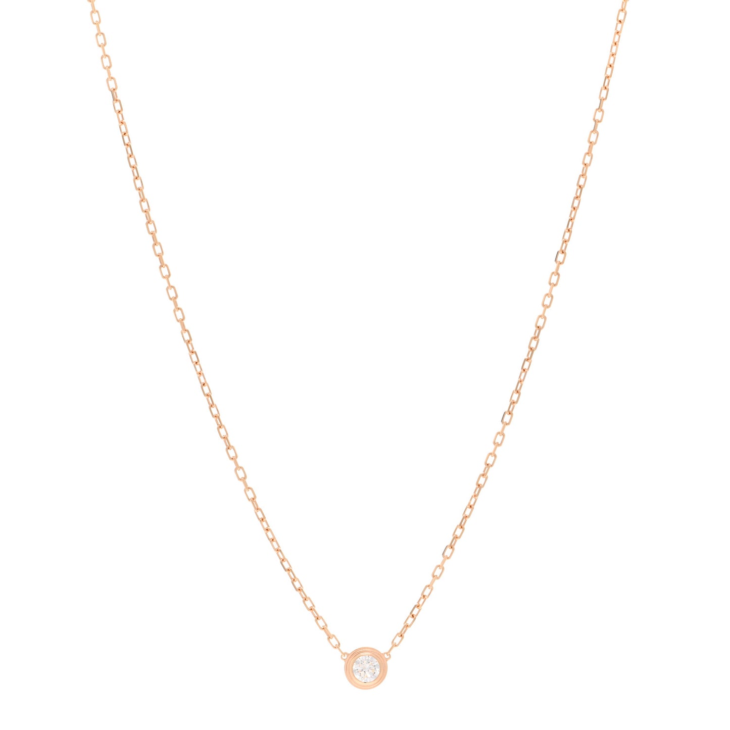 18K Pink Gold Diamond LM D'Amour Pendant Necklace