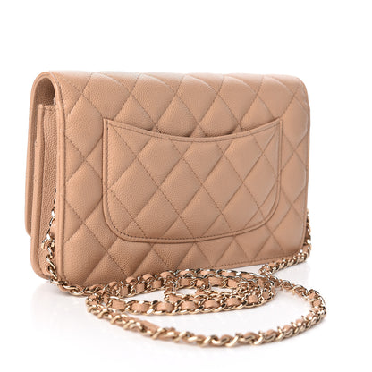 Chanel Caviar Quilted Wallet On Chain WOC Beige 3 of 12
