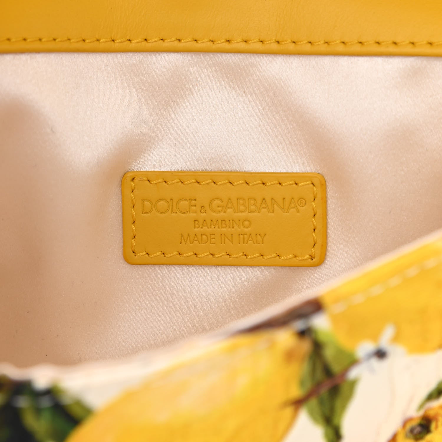 Dolce & Gabbana Canvas Lemon Printed Shoulder Bag White Yellow 6 of 8