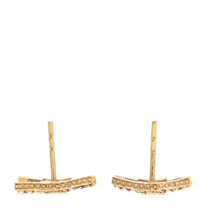 Chanel Crystal CC Earrings Gold 3 of 4