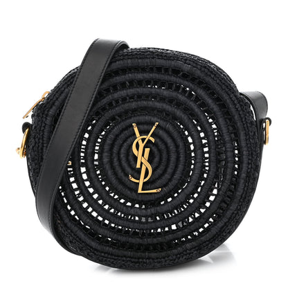 Saint Laurent Raffia Sac Round Black 1 of 10