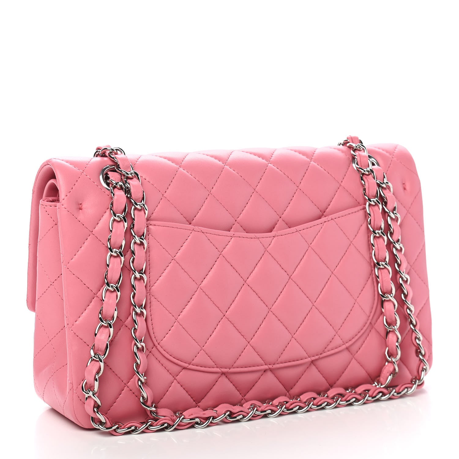 Chanel Lambskin Quilted Medium Double Flap Pink 2 of 8
