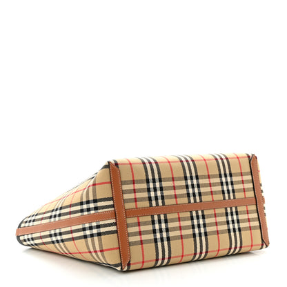 Burberry Cotton Vintage Check Medium London Tote Bag Briar Brown Black 5 of 11