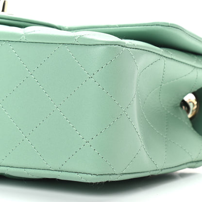 Chanel Lambskin Quilted Mini Rectangular Flap Light Green 9 of 9
