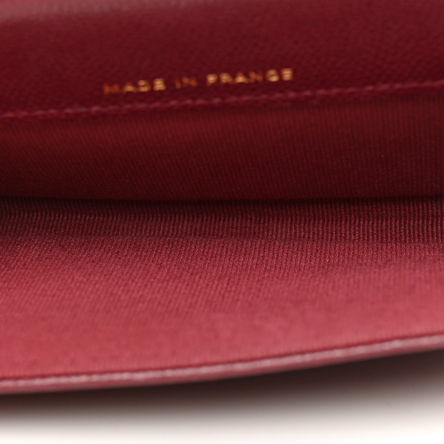 Caviar Quilted Flap Card Holder Wallet Burgundy