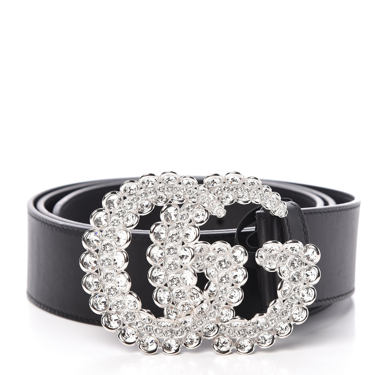 Calfskin Crystal Double G 40mm Belt 100 40 Black