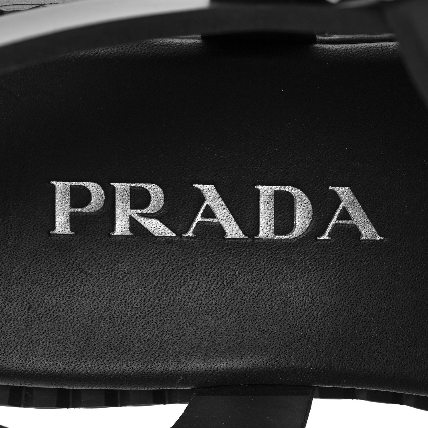 Prada Foam Rubber Metal Triangle Logo 50mm Cage Sandals 39 Black 8 of 9