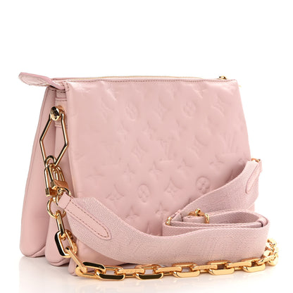 Louis Vuitton Lambskin Embossed Monogram Coussin PM Rose 3 of 8
