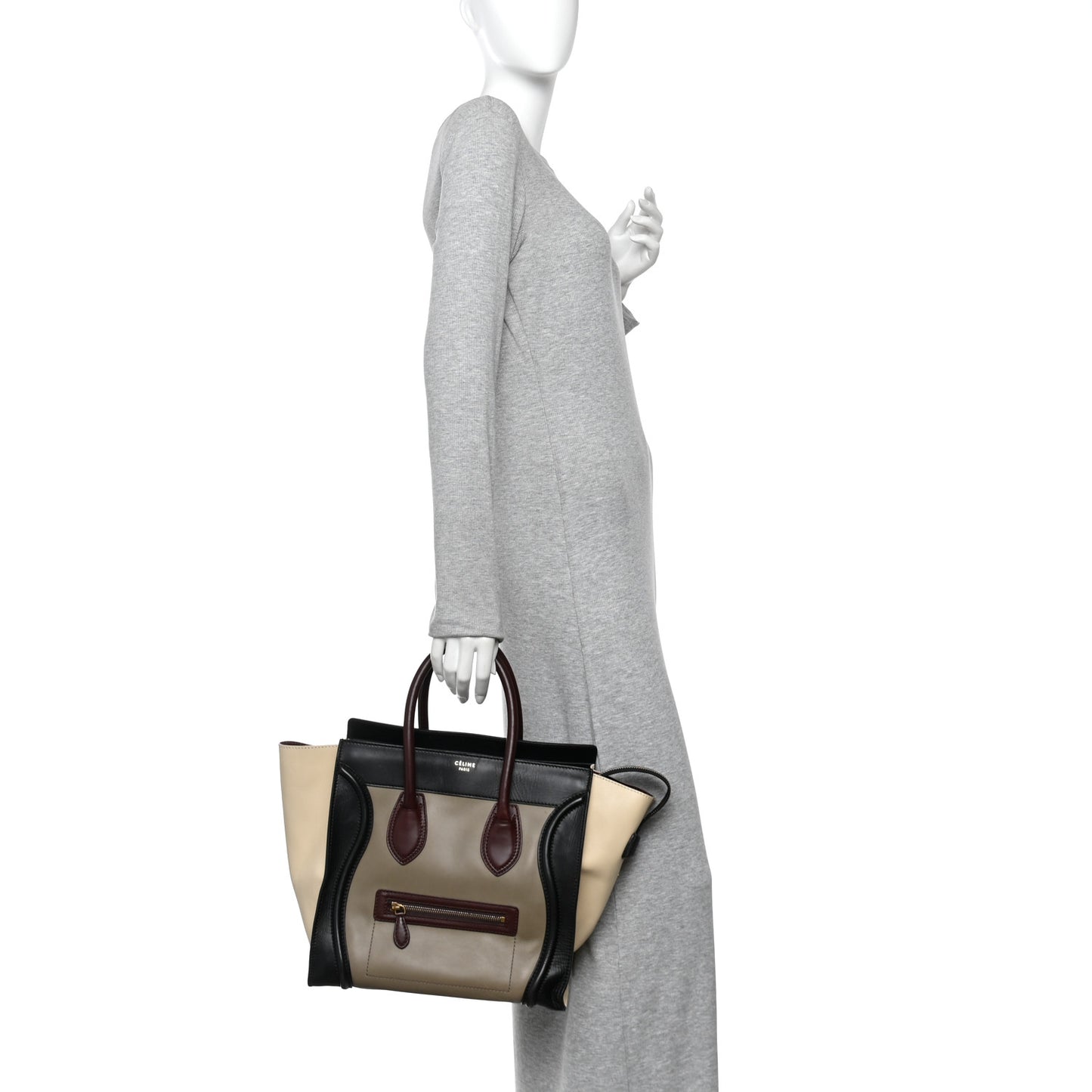 Smooth Calfskin Mini Tri-Color Luggage Grey