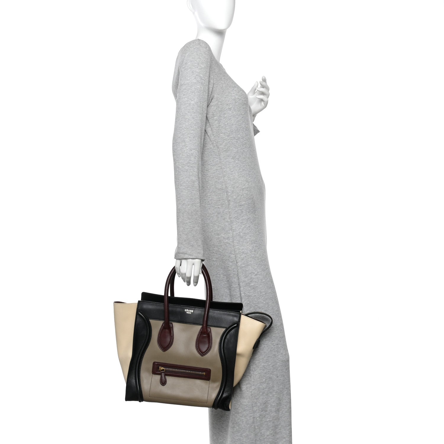 Celine Smooth Calfskin Mini Tri-Color Luggage Grey 2 of 9