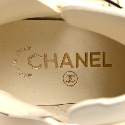 Chanel Lambskin Velvet Cap Toe Short Ankle Boots 37.5 White 8 of 8