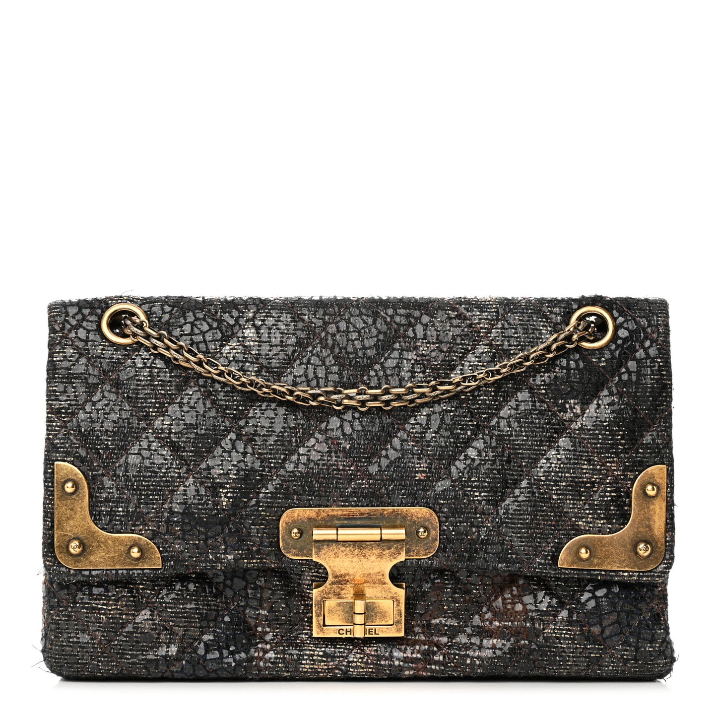 Metallic Glazed Tweed Quilted 2.55 Paris Shanghai Reissue 226 Flap Multicolor
