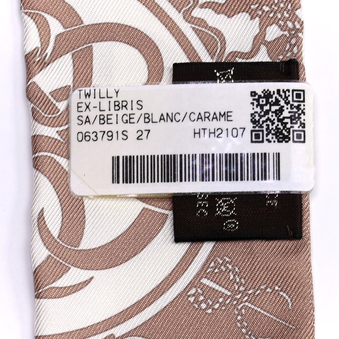 Silk Ex-Libris Twilly Beige White Caramel