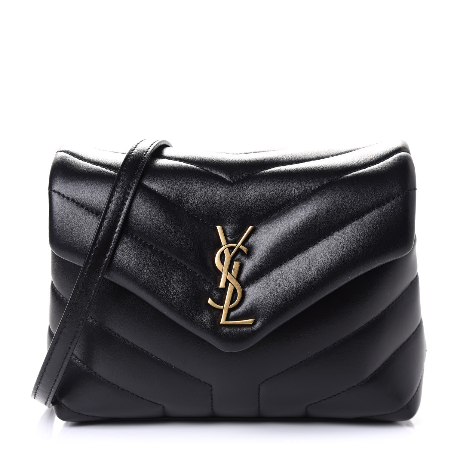 Saint Laurent Calfskin Y Quilted Monogram Toy Loulou Crossbody Bag Black 1 of 4