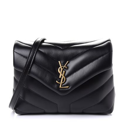 Saint Laurent Calfskin Y Quilted Monogram Toy Loulou Crossbody Bag Black 1 of 4