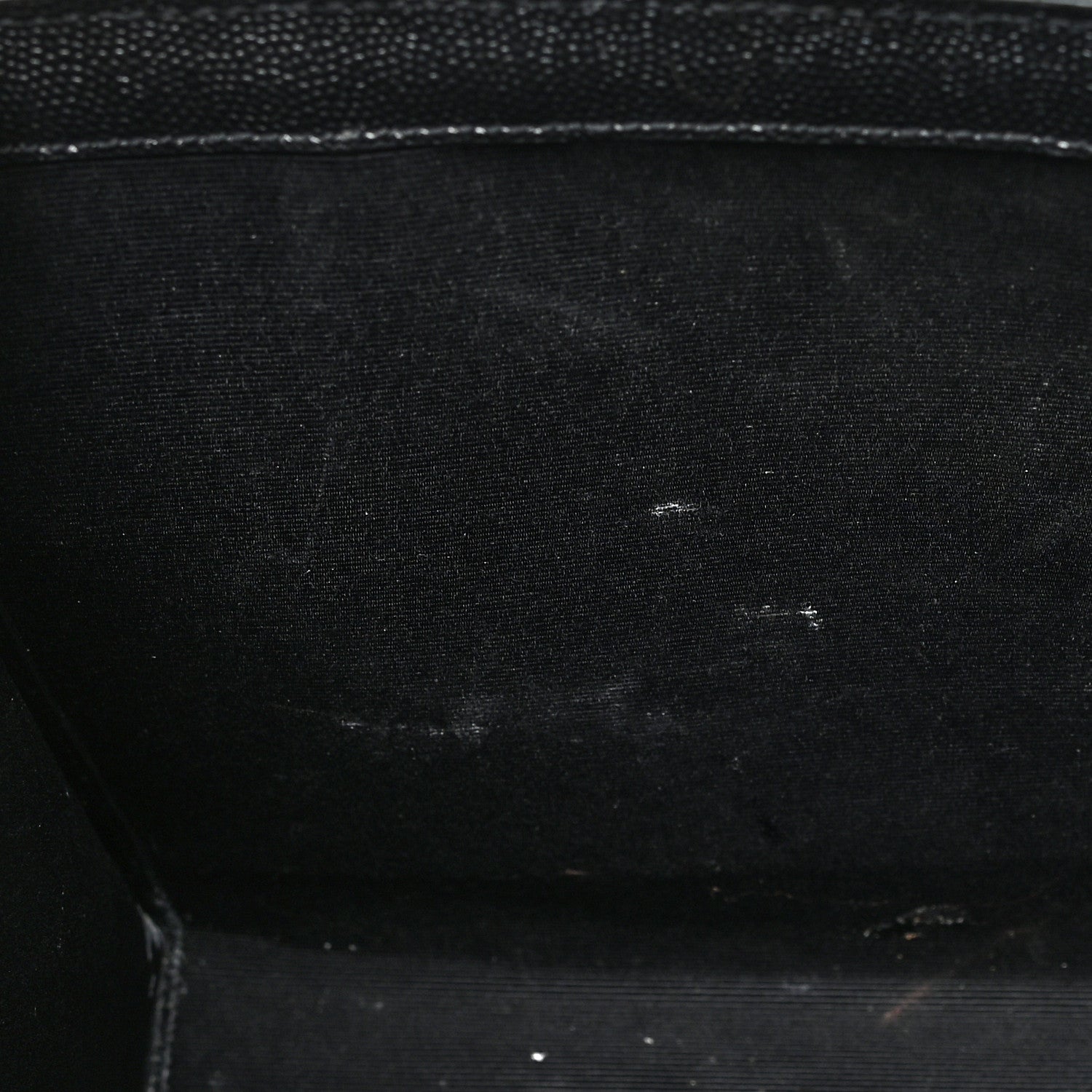 Saint Laurent Grain De Poudre Textured Mixed Matelasse Large Triquilt Monogram Satchel Black 17 of 31