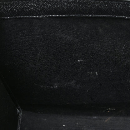 Saint Laurent Grain De Poudre Textured Mixed Matelasse Large Triquilt Monogram Satchel Black 17 of 31