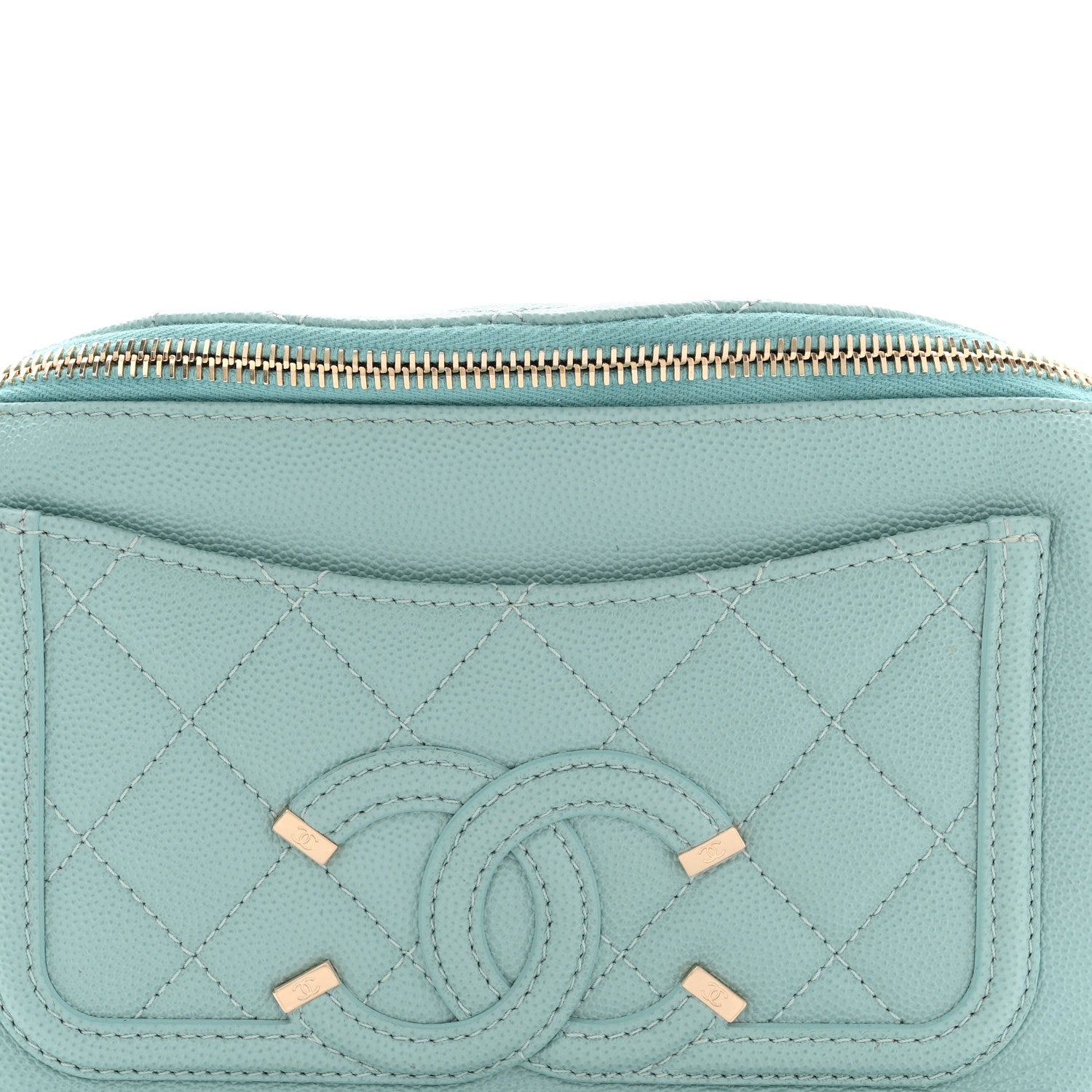 Chanel Caviar Quilted Filigree Waist Bag Light Blue 8 of 10