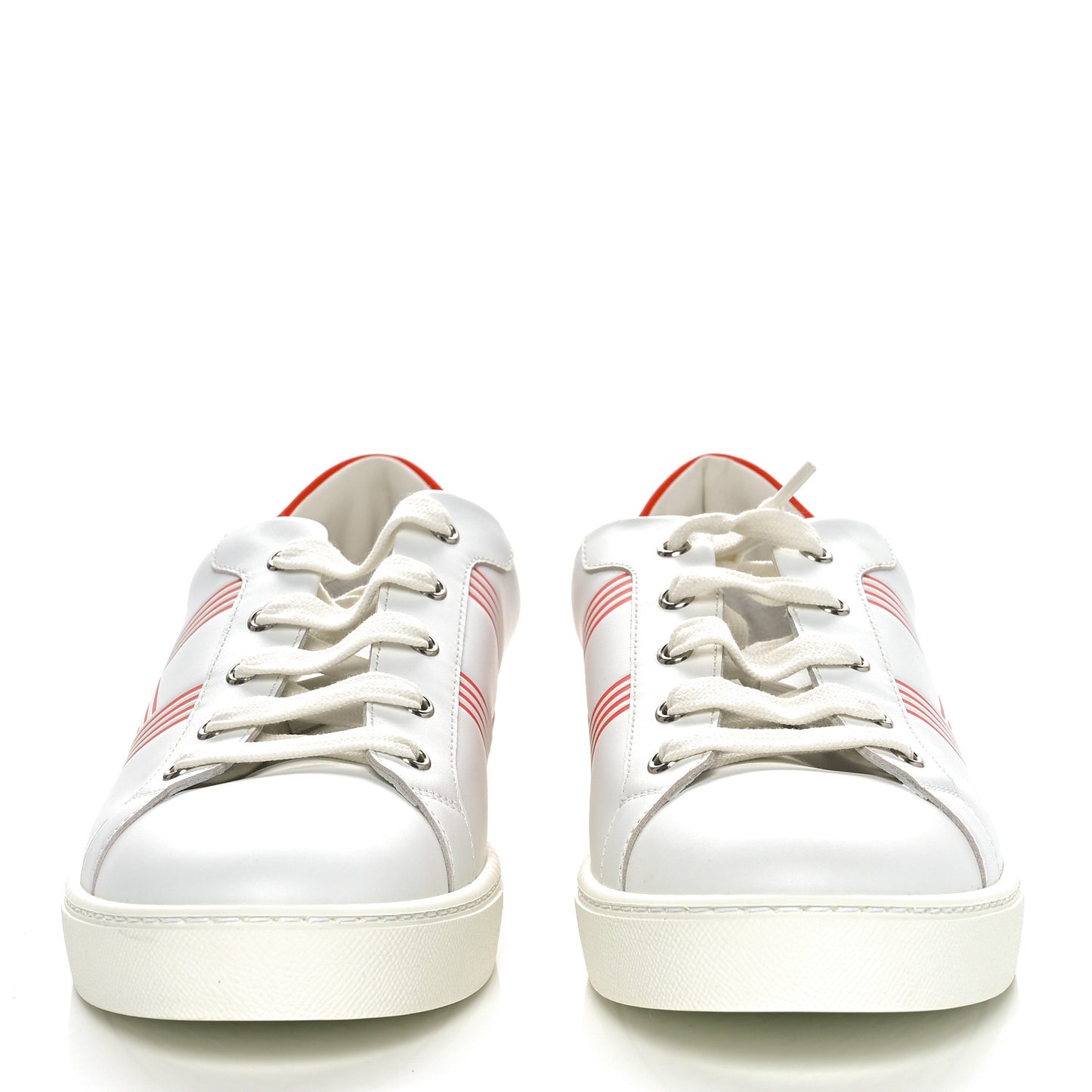 Calfskin Mens Advantage Sneakers 43 White Orange