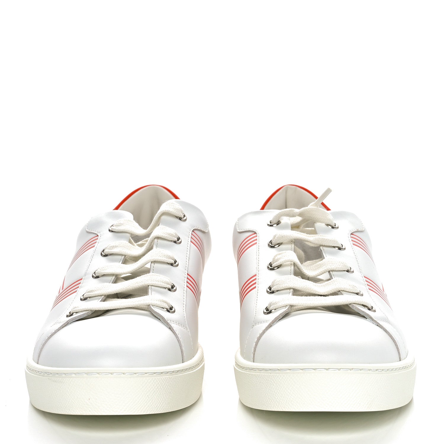 Hermes Calfskin Mens Advantage Sneakers 43 White Orange 2 of 9