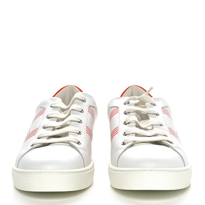 Hermes Calfskin Mens Advantage Sneakers 43 White Orange 2 of 9