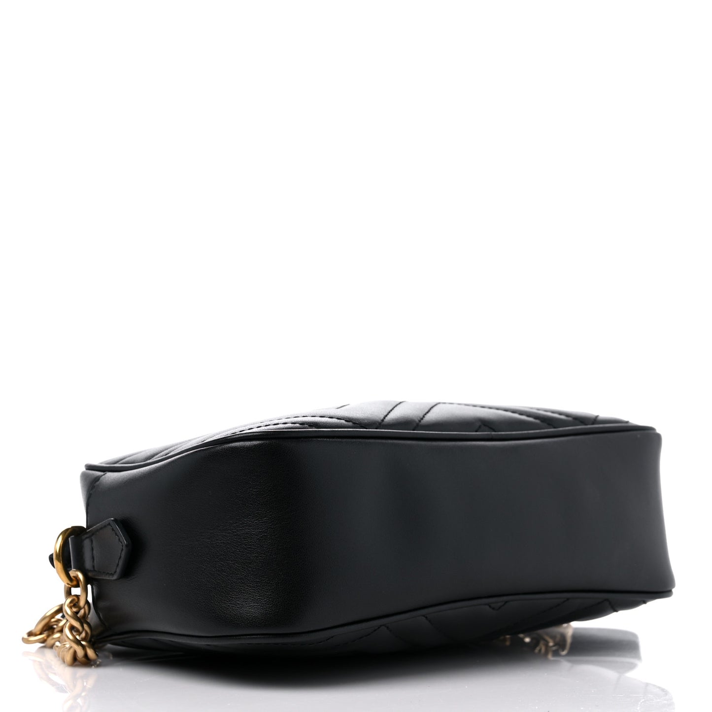 Calfskin Matelasse Small GG Marmont Chain Shoulder Bag Black