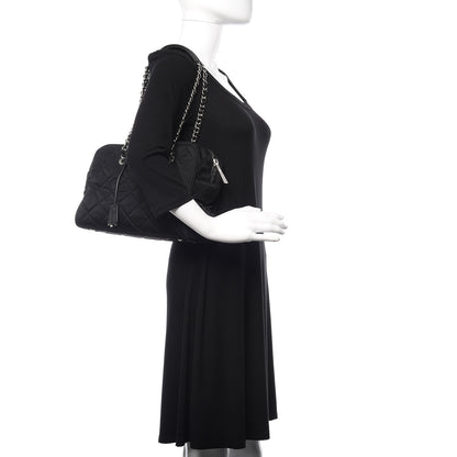 Prada Nylon Tessuto Impuntu Quilted Shoulder Bag Black 2 of 9